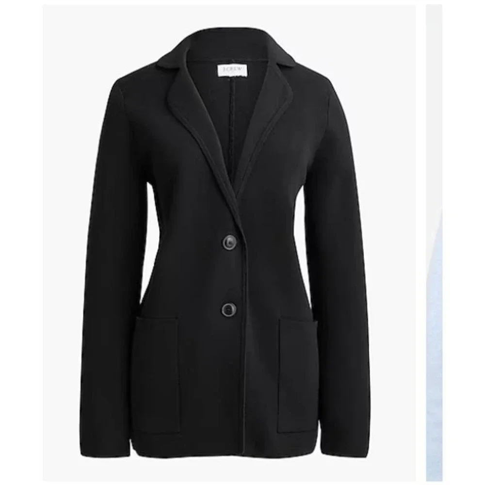 J. Crew Long Sleeve Collared Two-Button Sweater Blazer Black Women’s Size Small